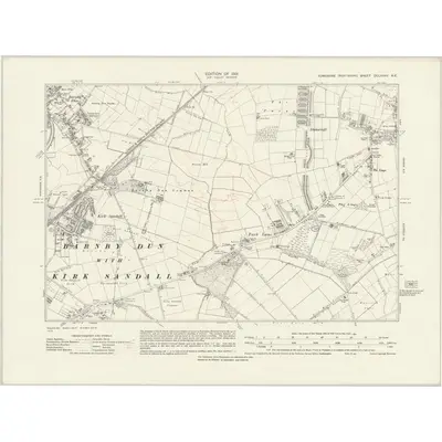 1928 Map of Yorkshire CCLXXVII.NE, 1931 Print