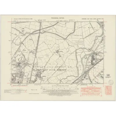 1948 Map of Yorkshire CCLXXVII.NW, 1950 Print