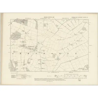 1904 Map of Yorkshire CCLXXVII.SE, 1907 Print