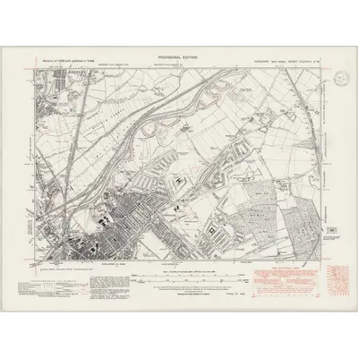 1938 Map of Yorkshire CCLXXVII.SW, 1947 Print