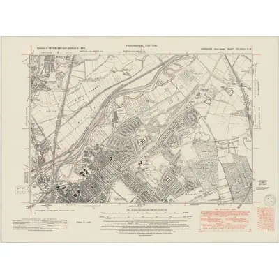 1948 Map of Yorkshire CCLXXVII.SW, 1950 Print