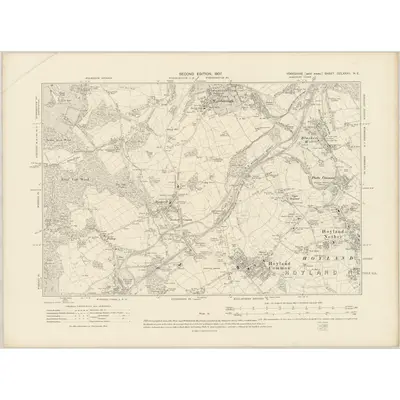 1903 Map of Yorkshire CCLXXXII.NE, 1907 Print