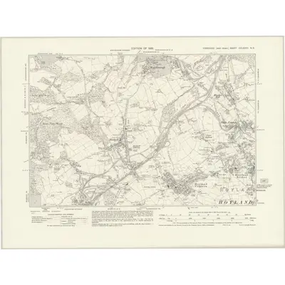 1929 Map of Yorkshire CCLXXXII.NE, 1932 Print