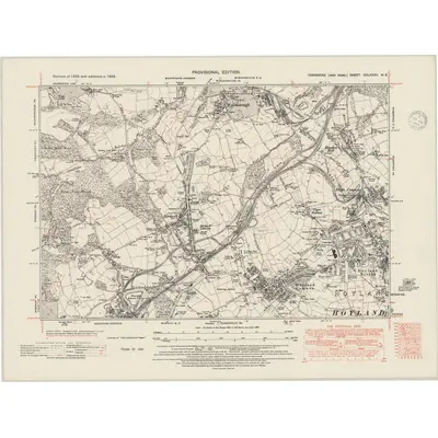 1938 Map of Yorkshire CCLXXXII.NE, 1948 Print