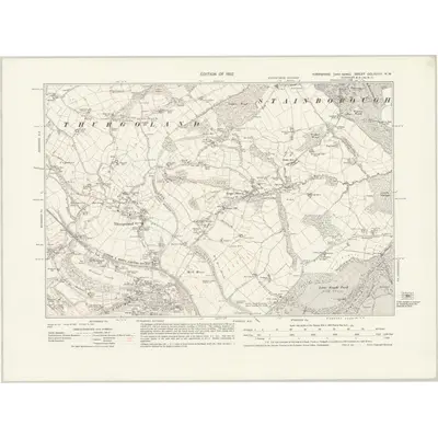 1929 Map of Yorkshire CCLXXXII.NW, 1932 Print
