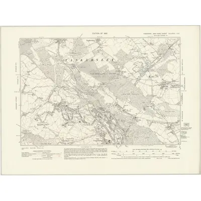1929 Map of Yorkshire CCLXXXII.SE, 1932 Print