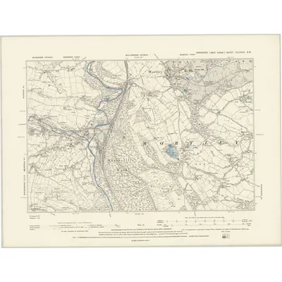 1891 Map of Yorkshire CCLXXXII.SW, 1894 Print