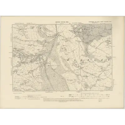 1903 Map of Yorkshire CCLXXXII.SW, 1906 Print