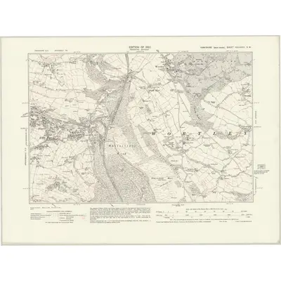 1929 Map of Yorkshire CCLXXXII.SW, 1932 Print