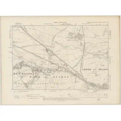 1901 Map of Yorkshire CCLXXXIII.NE, 1905 Print