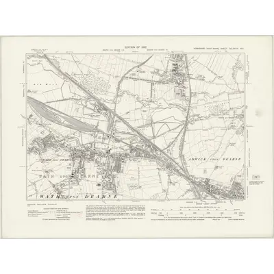 1928 Map of Yorkshire CCLXXXIII.NE, 1932 Print