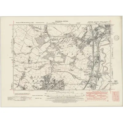 1938 Map of Yorkshire CCLXXXIII.SE, 1948 Print