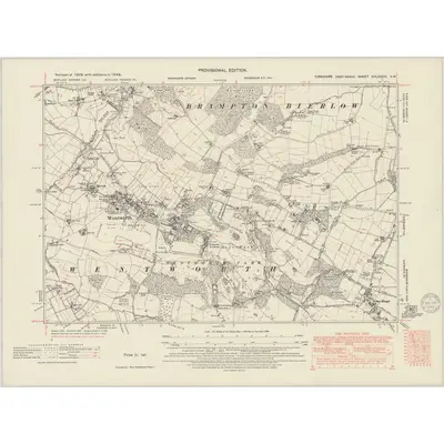 1948 Map of Yorkshire CCLXXXIII.SW, 1949 Print
