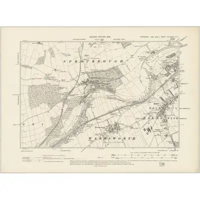 1901 Map of Yorkshire CCLXXXIV.NE, 1904 Print