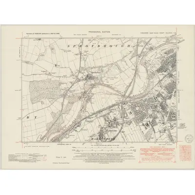 1946 Map of Yorkshire CCLXXXIV.NE, 1950 Print