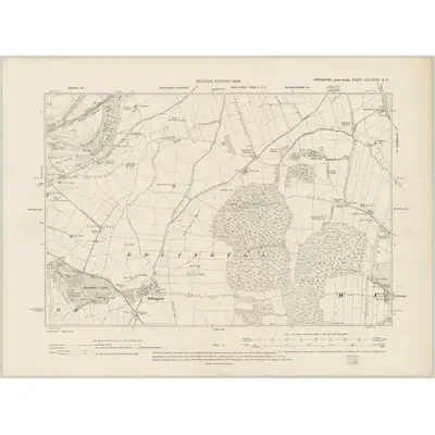 1901 Map of Yorkshire CCLXXXIV.SE, 1904 Print
