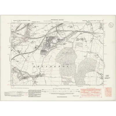 1938 Map of Yorkshire CCLXXXIV.SE, 1947 Print