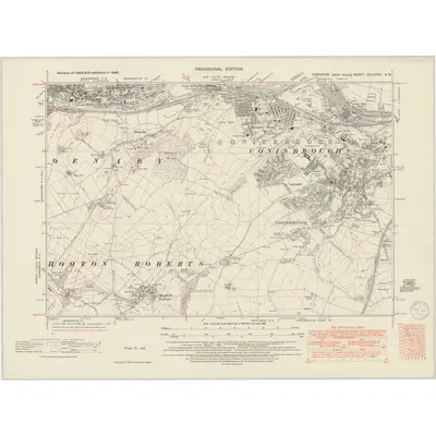 1948 Map of Yorkshire CCLXXXIV.SW, 1950 Print