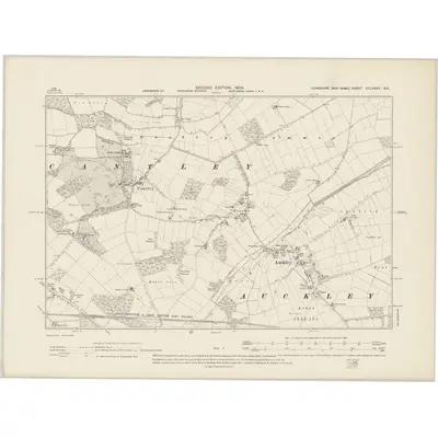 1901 Map of Yorkshire CCLXXXV.NE, 1904 Print