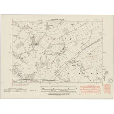 1946 Map of Yorkshire CCLXXXV.NE, 1950 Print