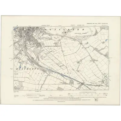1888 Map of Yorkshire CCLXXXV.NW, 1894 Print