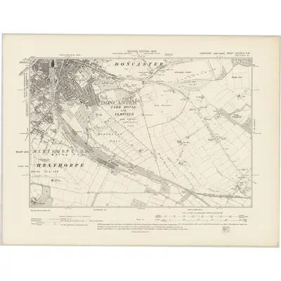 1901 Map of Yorkshire CCLXXXV.NW, 1904 Print