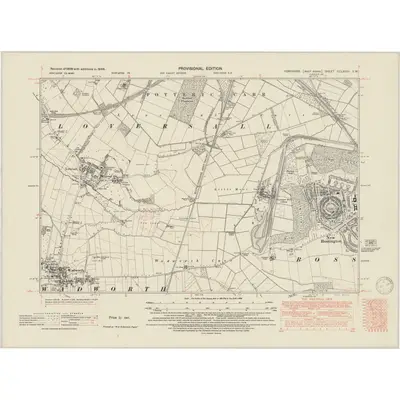 1948 Map of Yorkshire CCLXXXV.SW, 1950 Print