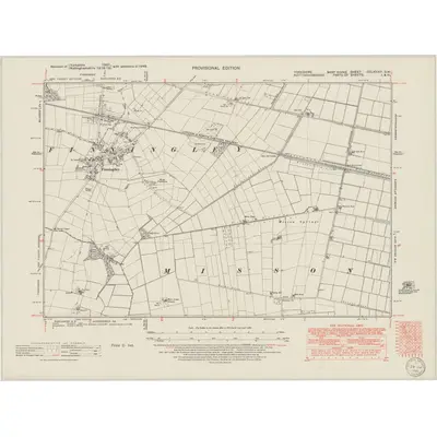 1948 Map of Yorkshire CCLXXXVI.SW, 1950 Print