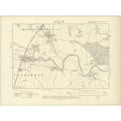 1906 Map of Yorkshire CCV.NE, 1909 Print