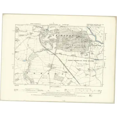 1890 Map of Yorkshire CCV.NW, 1894 Print
