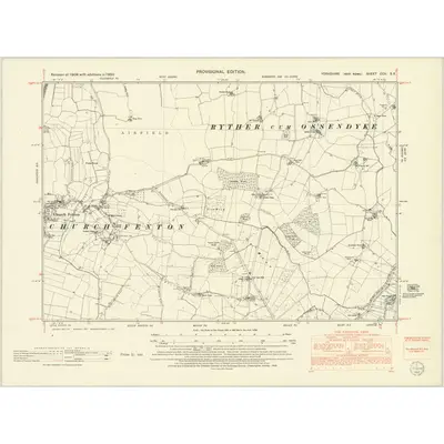 1950 Map of Yorkshire CCV.SE, 1952 Print