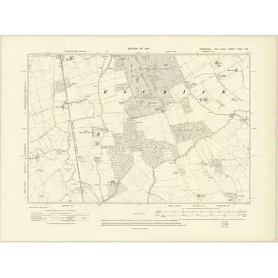 1908 Map of Yorkshire CCVI.NE, 1910 Print