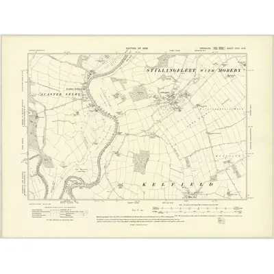 1906 Map of Yorkshire CCVI.NW, 1909 Print