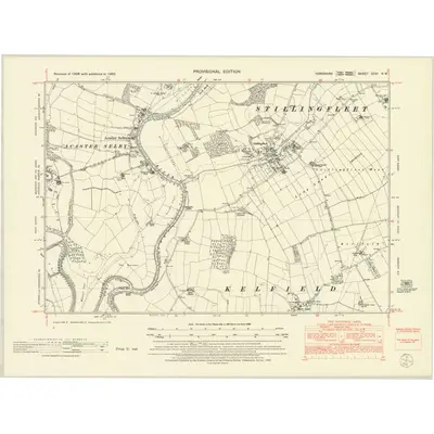 1950 Map of Yorkshire CCVI.NW, 1952 Print