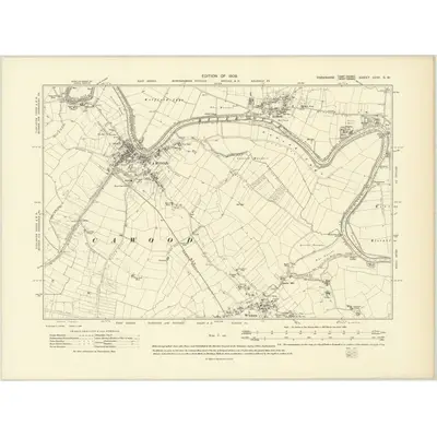 1906 Map of Yorkshire CCVI.SW, 1909 Print