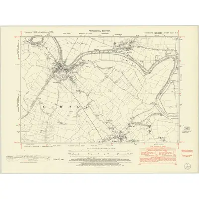 1950 Map of Yorkshire CCVI.SW, 1952 Print