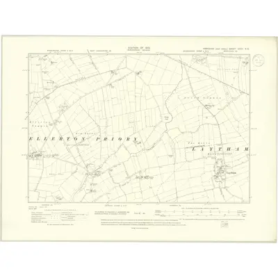 1908 Map of Yorkshire CCVII.NE, 1910 Print