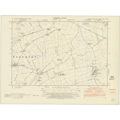 1950 Map of Yorkshire CCVII.NE, 1953 Print