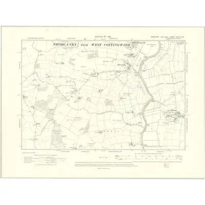 1906 Map of Yorkshire CCVII.NW, 1910 Print