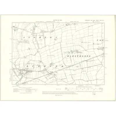 1908 Map of Yorkshire CCVII.SE, 1910 Print