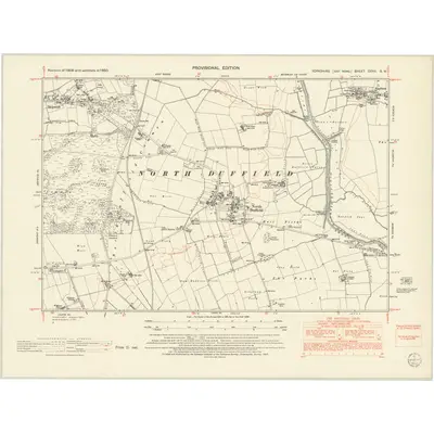 1950 Map of Yorkshire CCVII.SW, 1953 Print