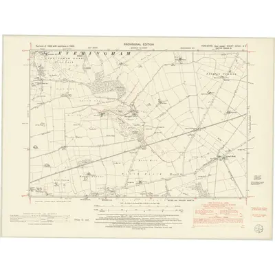 1950 Map of Yorkshire CCVIII.NE, 1953 Print