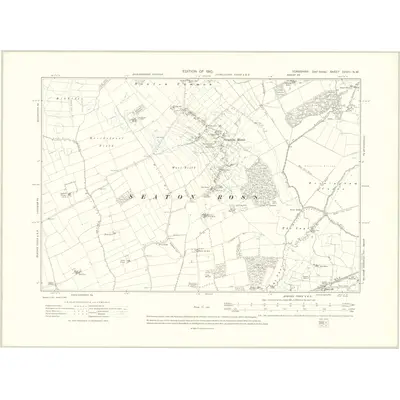 1908 Map of Yorkshire CCVIII.NW, 1910 Print