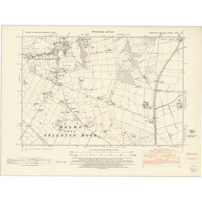 1950 Map of Yorkshire CCVIII.SE, 1953 Print