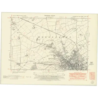 1948 Map of Yorkshire CCX.NE, 1951 Print