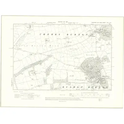 1908 Map of Yorkshire CCX.NW, 1910 Print