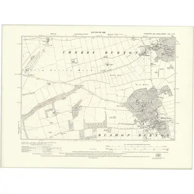 1926 Map of Yorkshire CCX.NW, 1928 Print