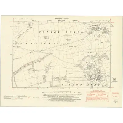 1950 Map of Yorkshire CCX.NW, 1953 Print