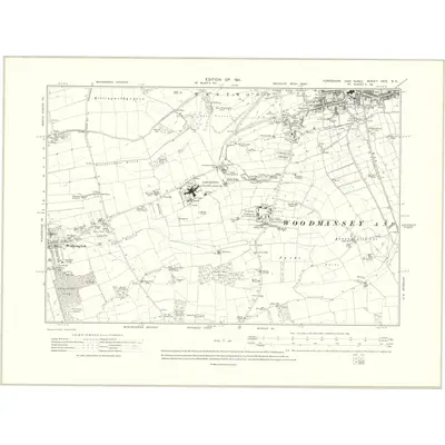 1908 Map of Yorkshire CCX.SE, 1911 Print