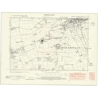 1938 Map of Yorkshire CCX.SE, 1947 Print